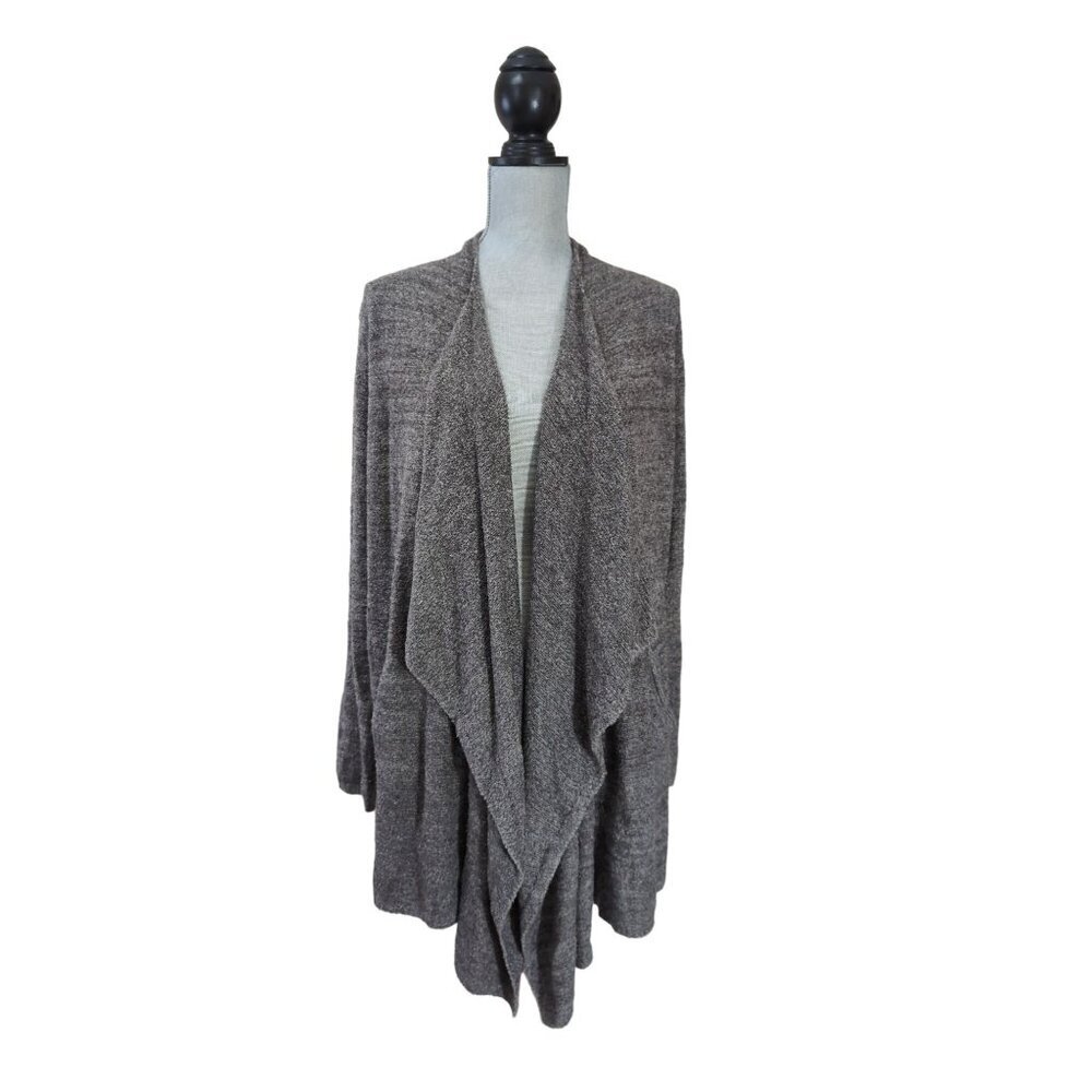 Barefoot Dreams Cozy Chic Lite Island Wrap Cardigan Womens L XL Gray Open Front
